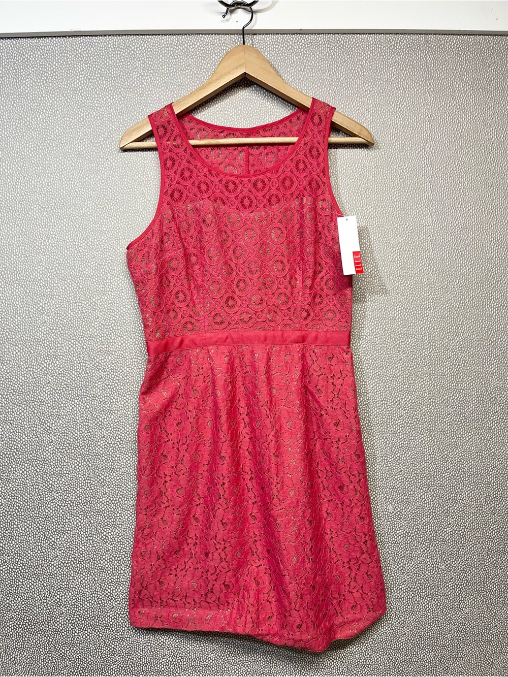 🆕 8 Elle Sleeveless Red Lace Shift Dress NWT